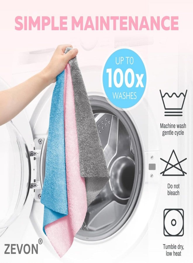 ZEVON Microfibre Cleaning Cloth Roll 25×25 cm, Reusable & Washable Tear-Away Kitchen Towel Roll for Home, Kitchen, Office, Electronics & Car Cleaning - Grey (Pack of 20) - Image 5